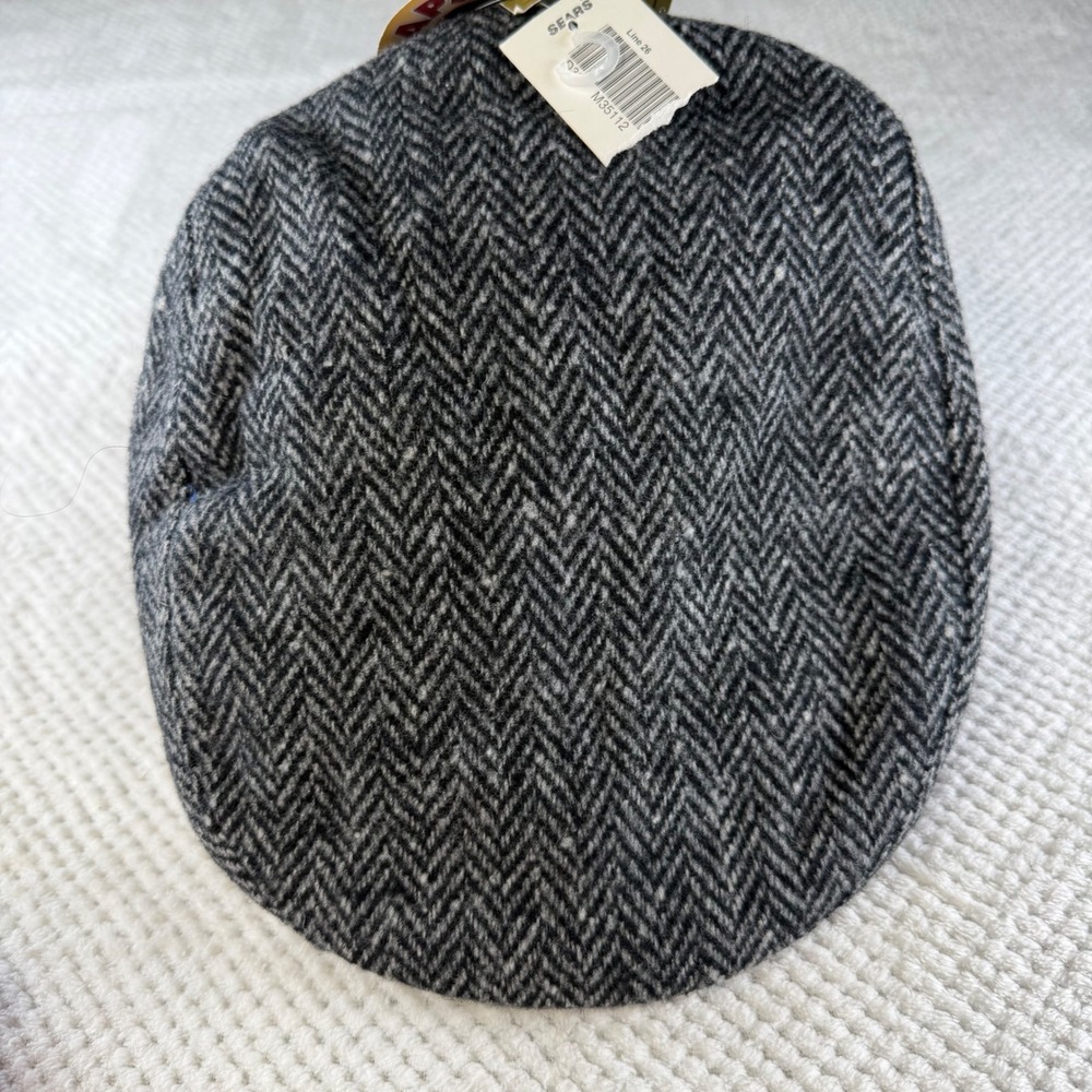 Dorfman Pacific Thinsulate Wool Blend Herringbone Flat Cap Grey Large NWT